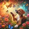 Diamond Painting Kit for Adults – Dog & Butterfly Design, 5D Round Full Drill Diamond Art, DIY Paint with Diamonds for Home Wall Decor & Gifts – 12x12 Inch